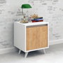Hanah Home Piona Mesilla de noche Roble y Blanco